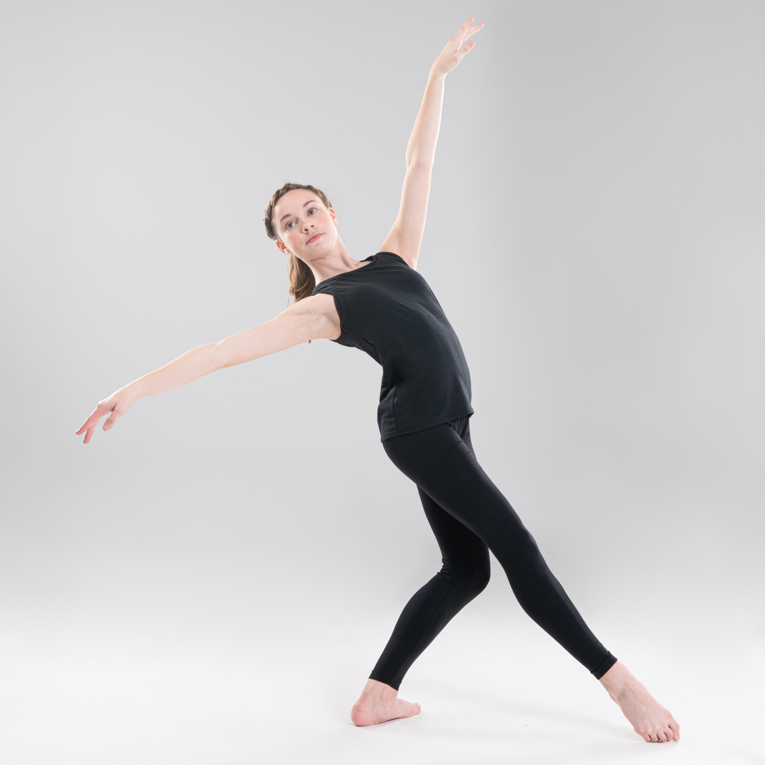 Camiseta Tirantes Danza Moderna Domyos Niña Negra 3/9