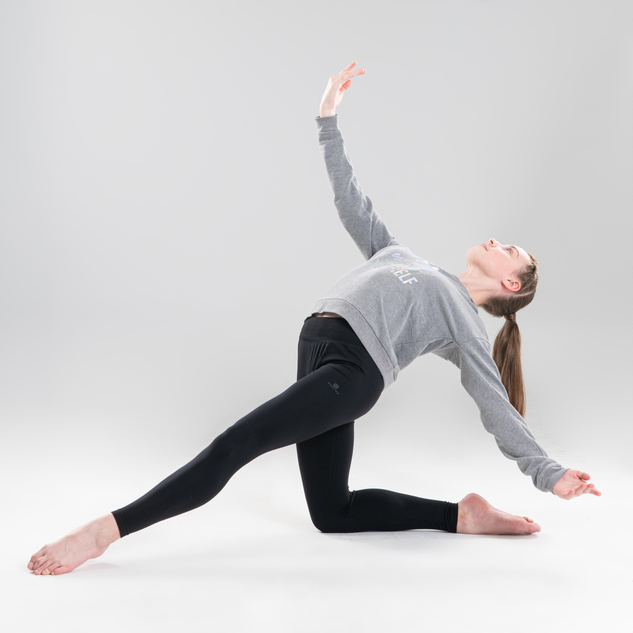 Girls' Hooded Modern Dance Sweatshirt - Grey 7/9