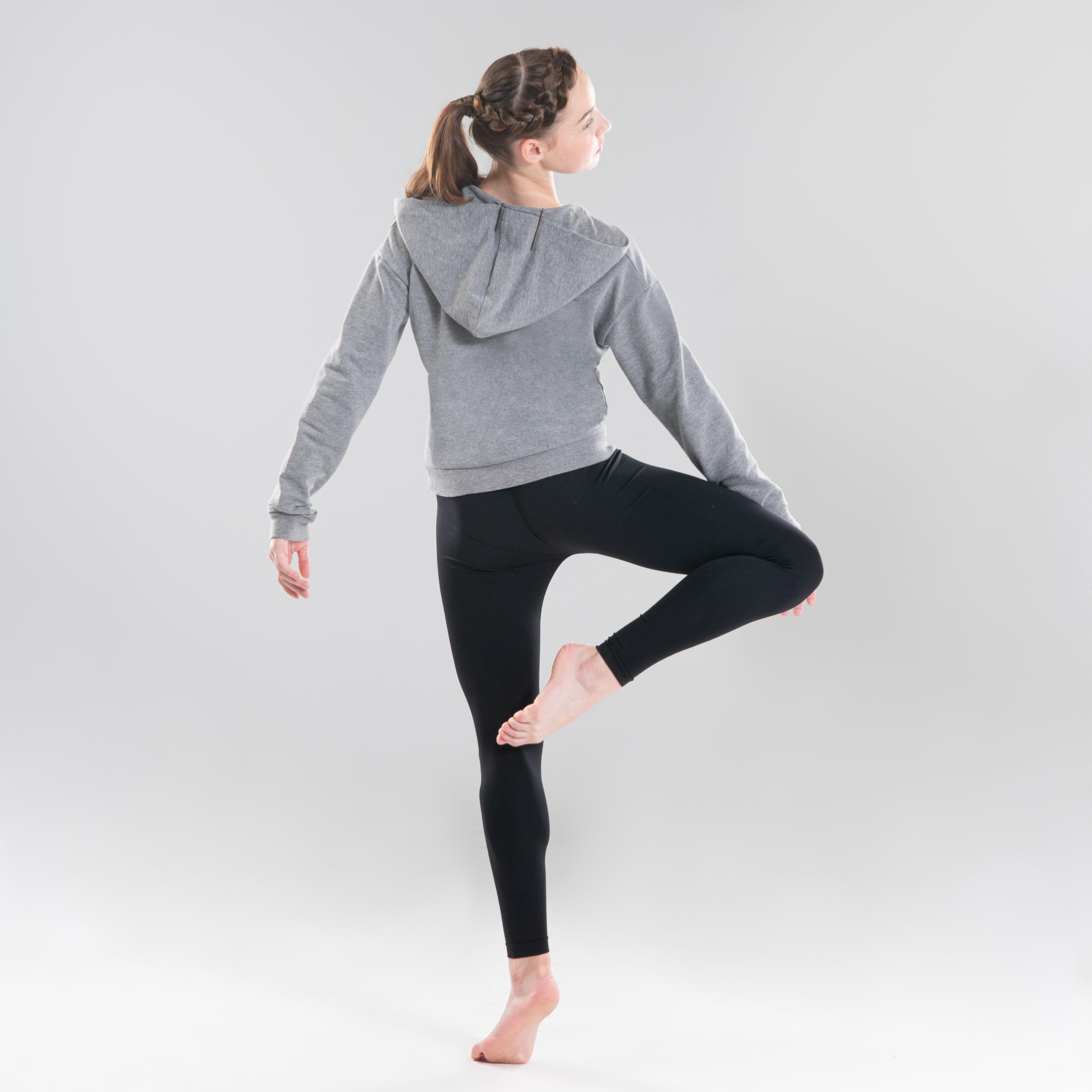 Girls' Hooded Modern Dance Sweatshirt - Grey 5/9