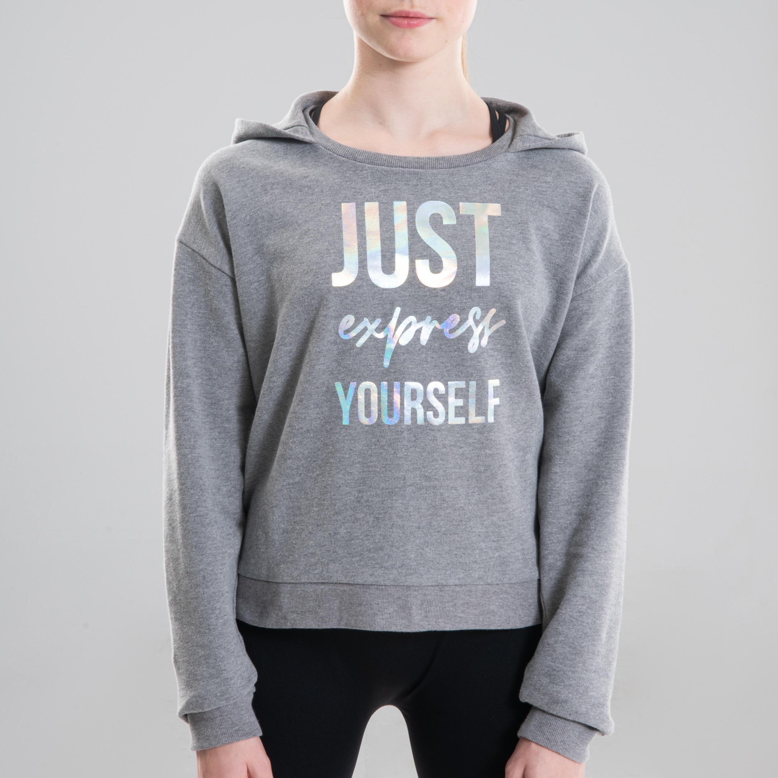 Girls' Hooded Modern Dance Sweatshirt - Grey 2/9