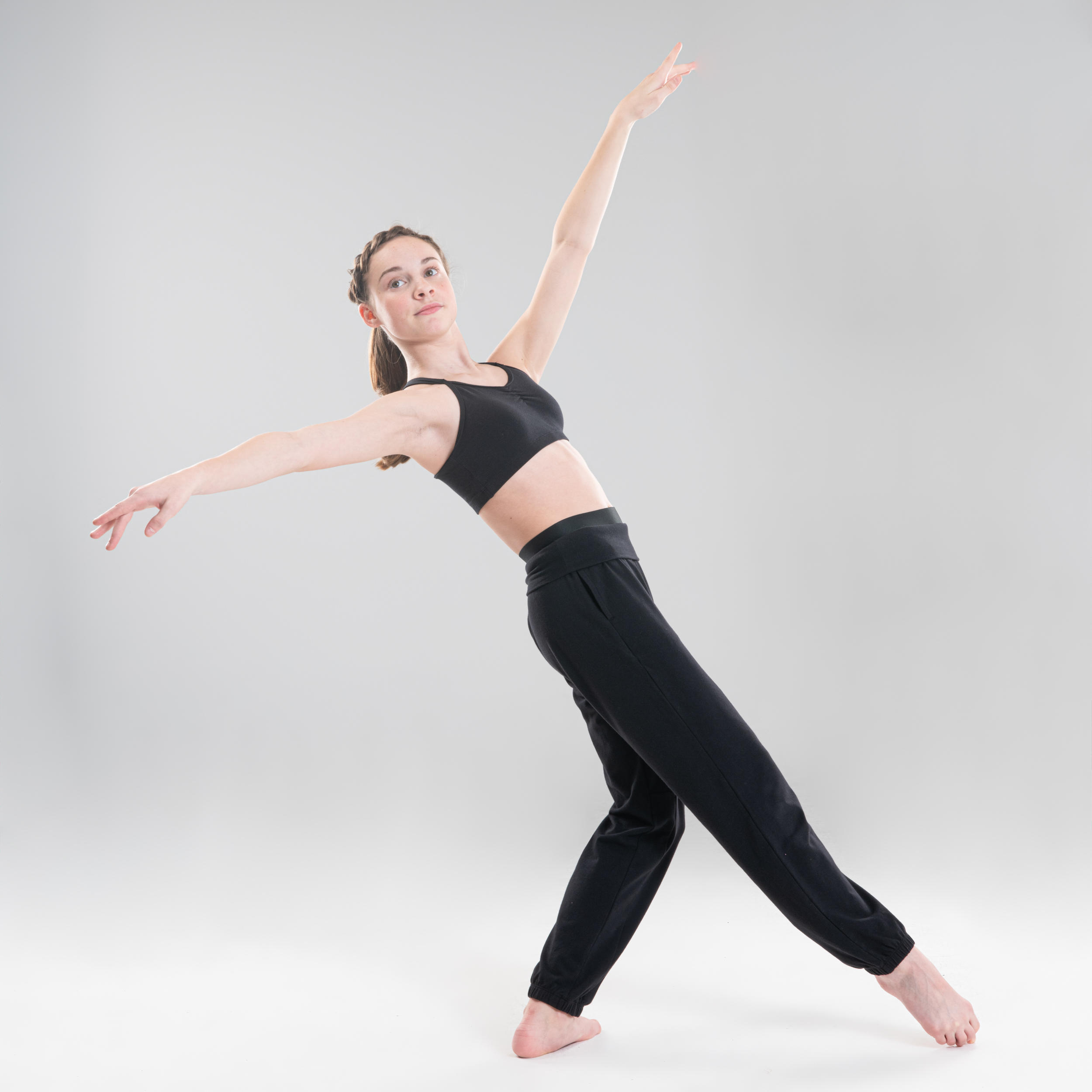 Girls' Convertible Modern Dance Bottoms - Black 3/15