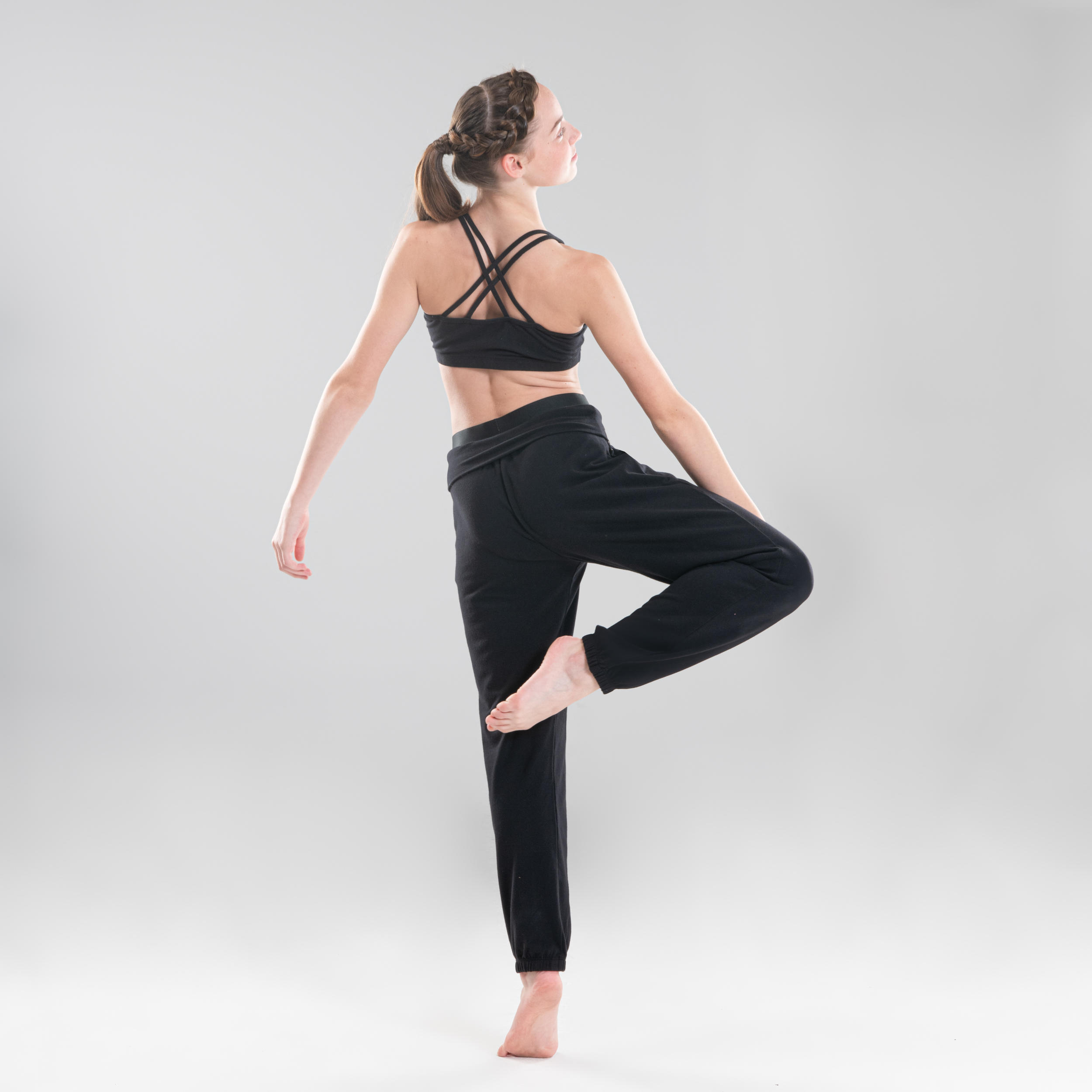 Girls' Convertible Modern Dance Bottoms - Black 4/15