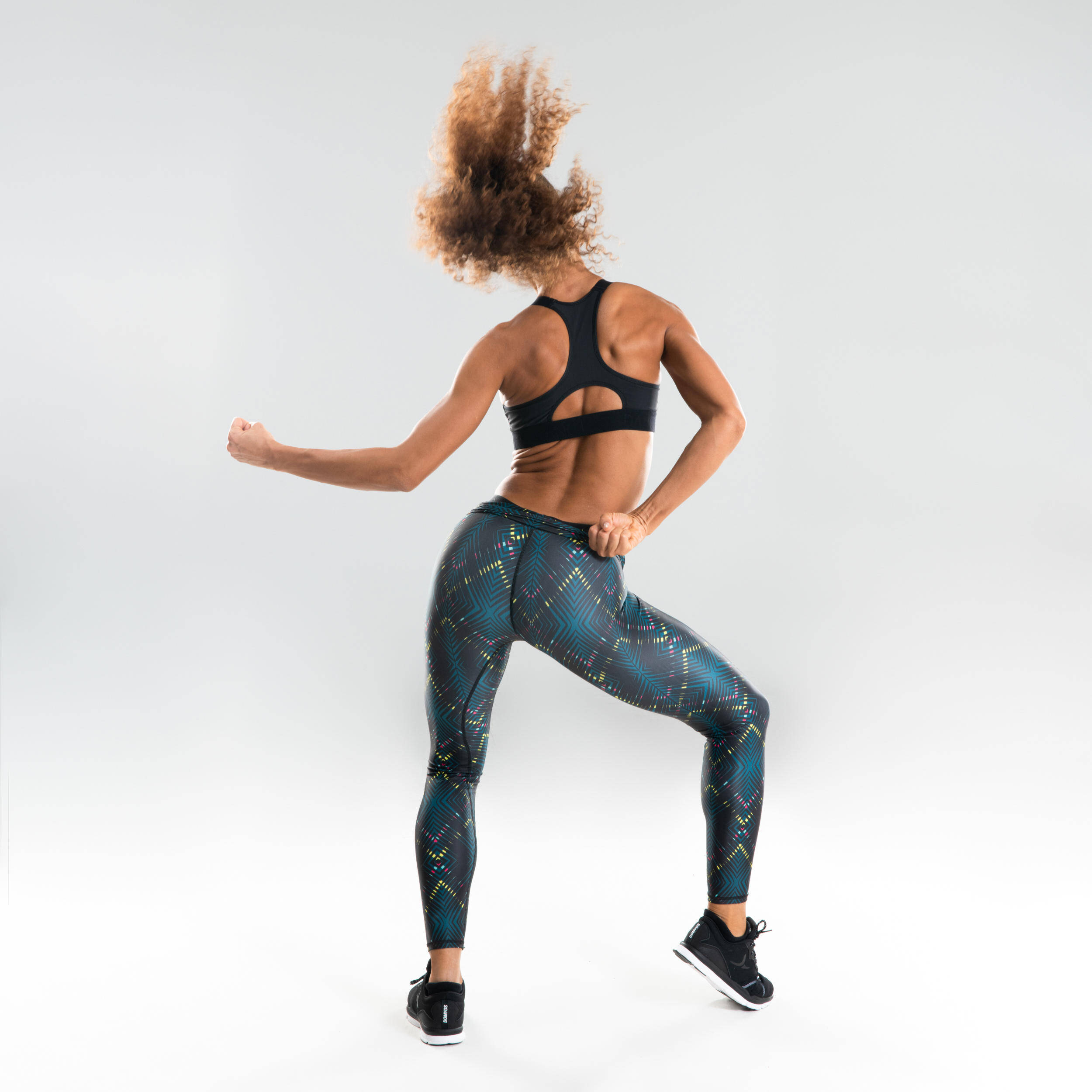 Women Gym Leggings - Black Print -  5