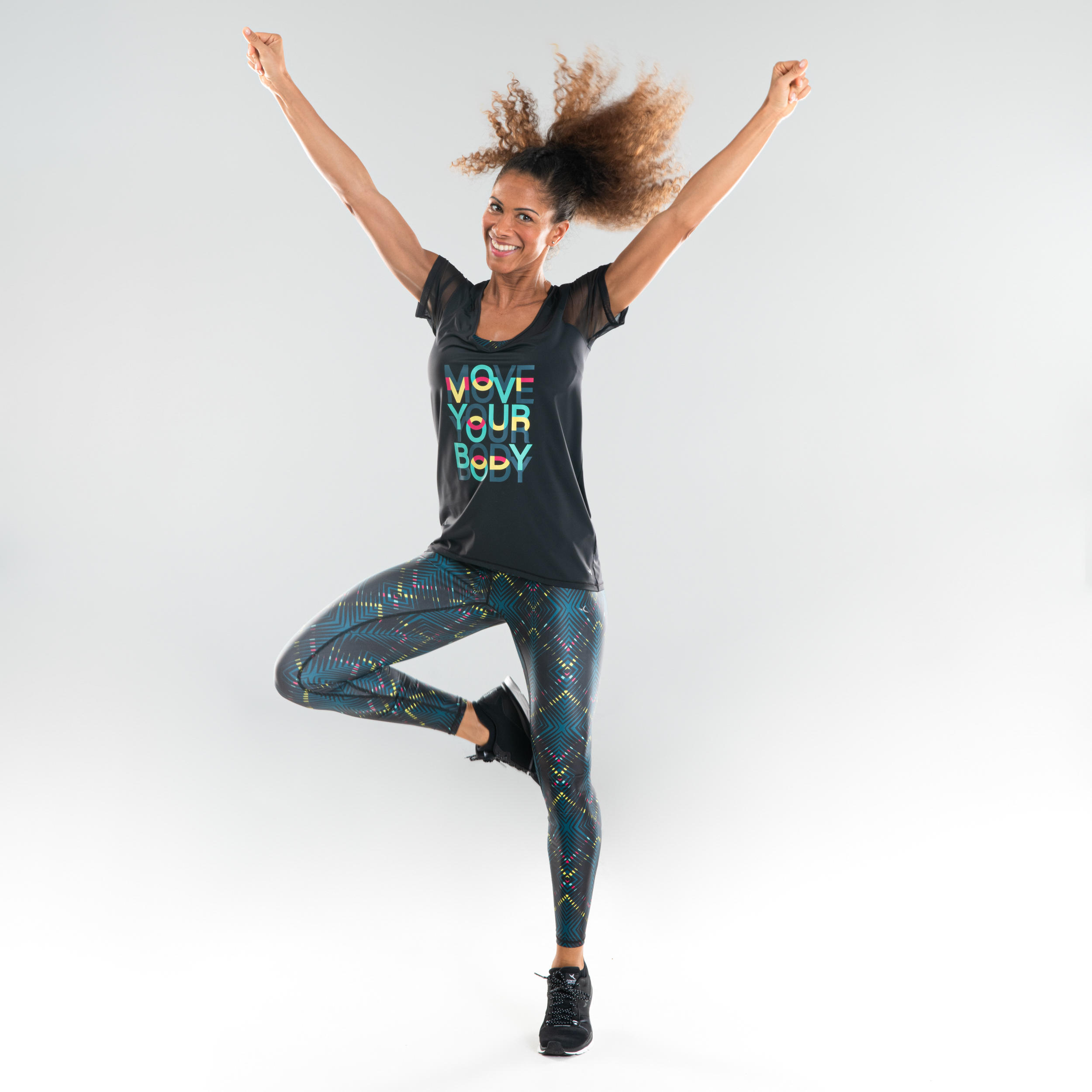 Women's Fitness Dance T-Shirt - Black 2/13
