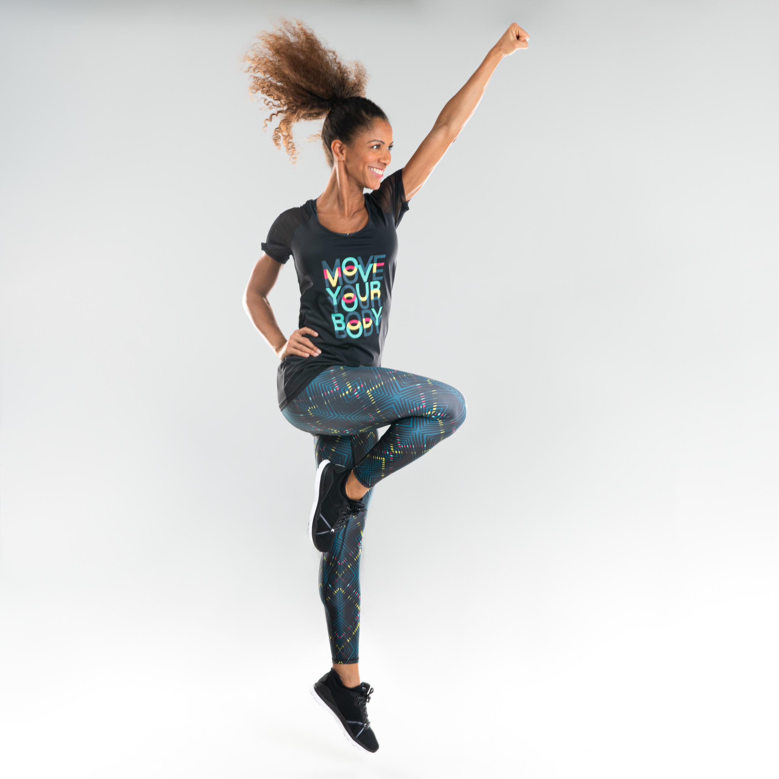 Women's Fitness Dance T-Shirt - Black 3/13
