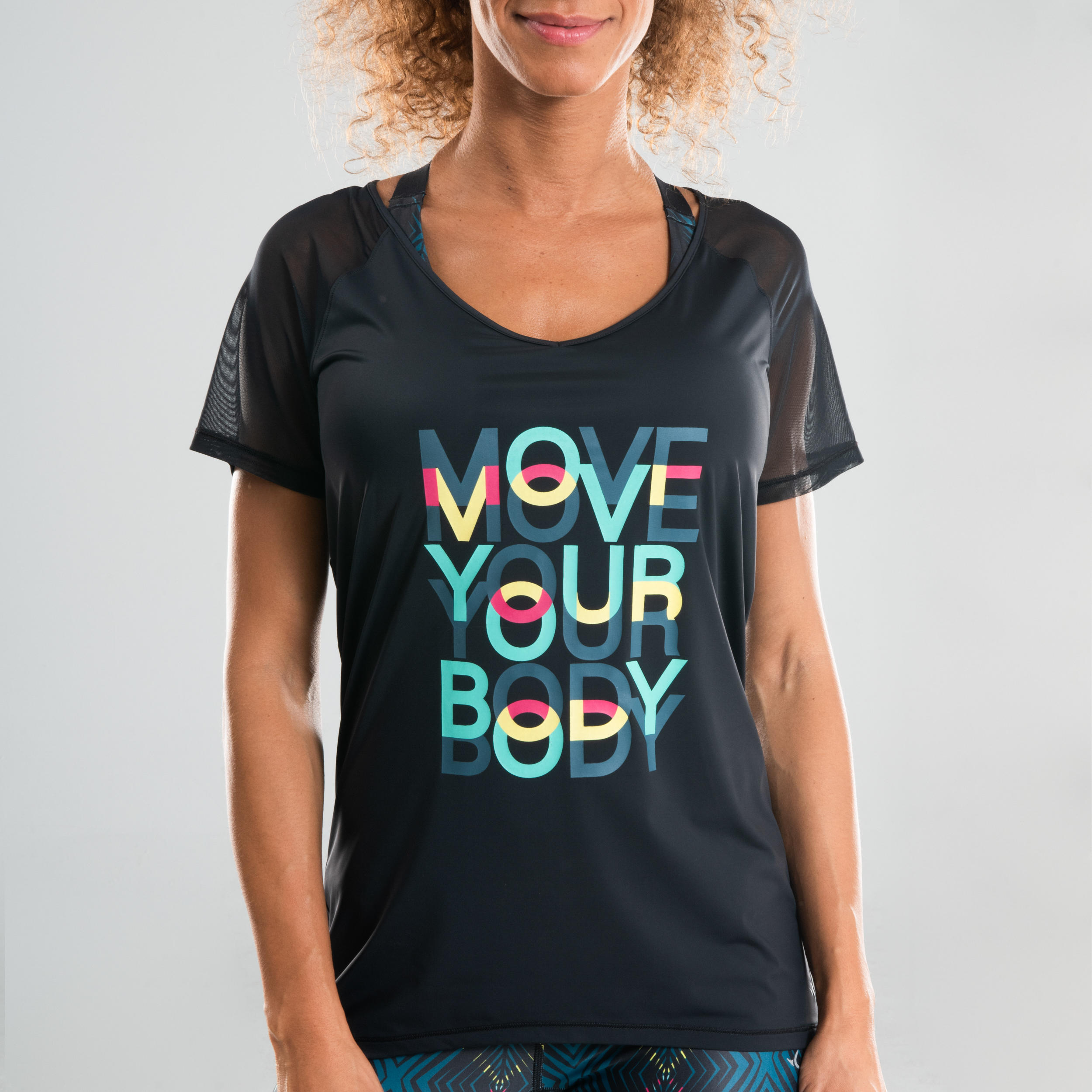 Women's Fitness Dance T-Shirt - Black 6/13