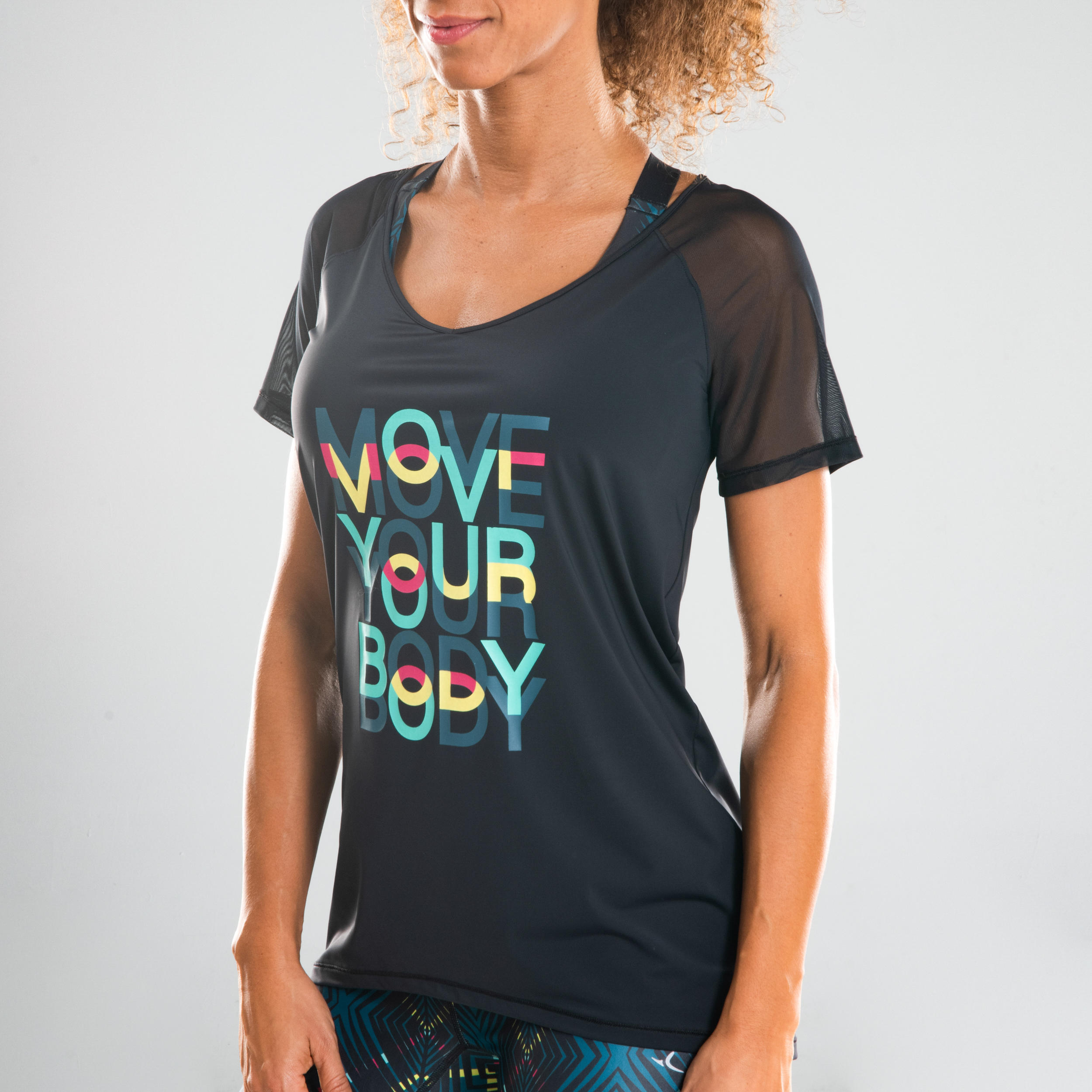 Women's Fitness Dance T-Shirt - Black 7/13