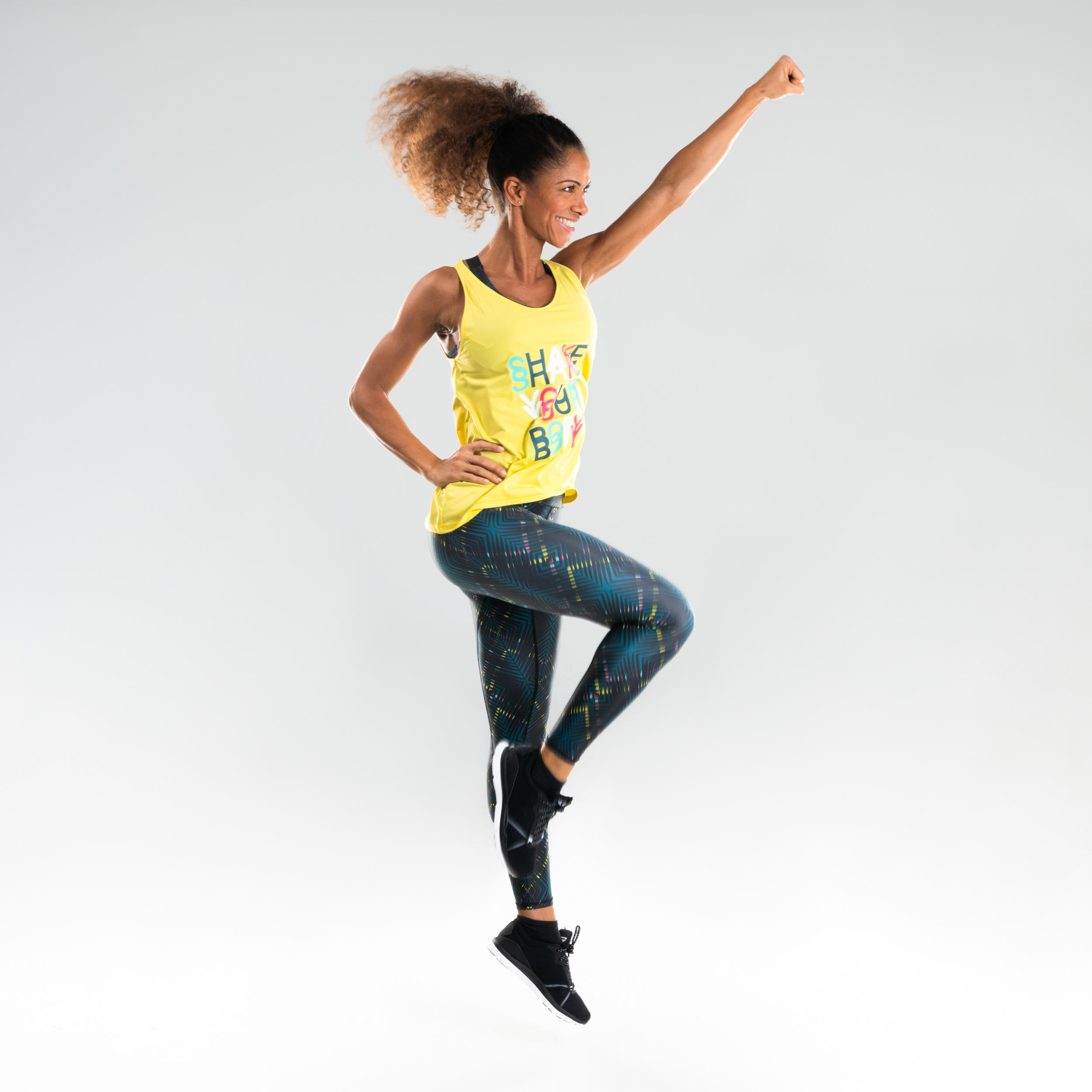 Women's Fitness Dance Tank Top - Yellow 3/14
