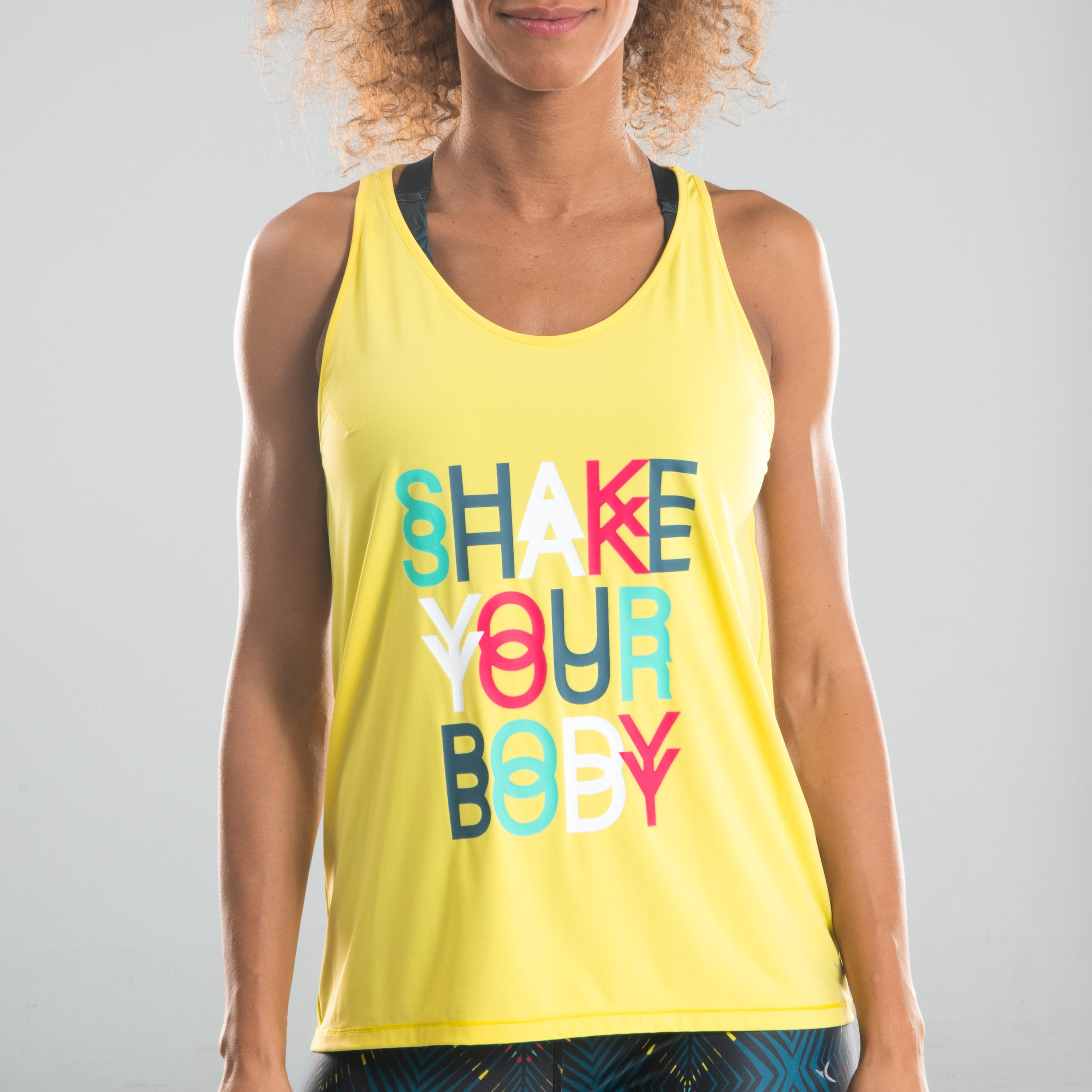 Women's Fitness Dance Tank Top - Yellow 6/14