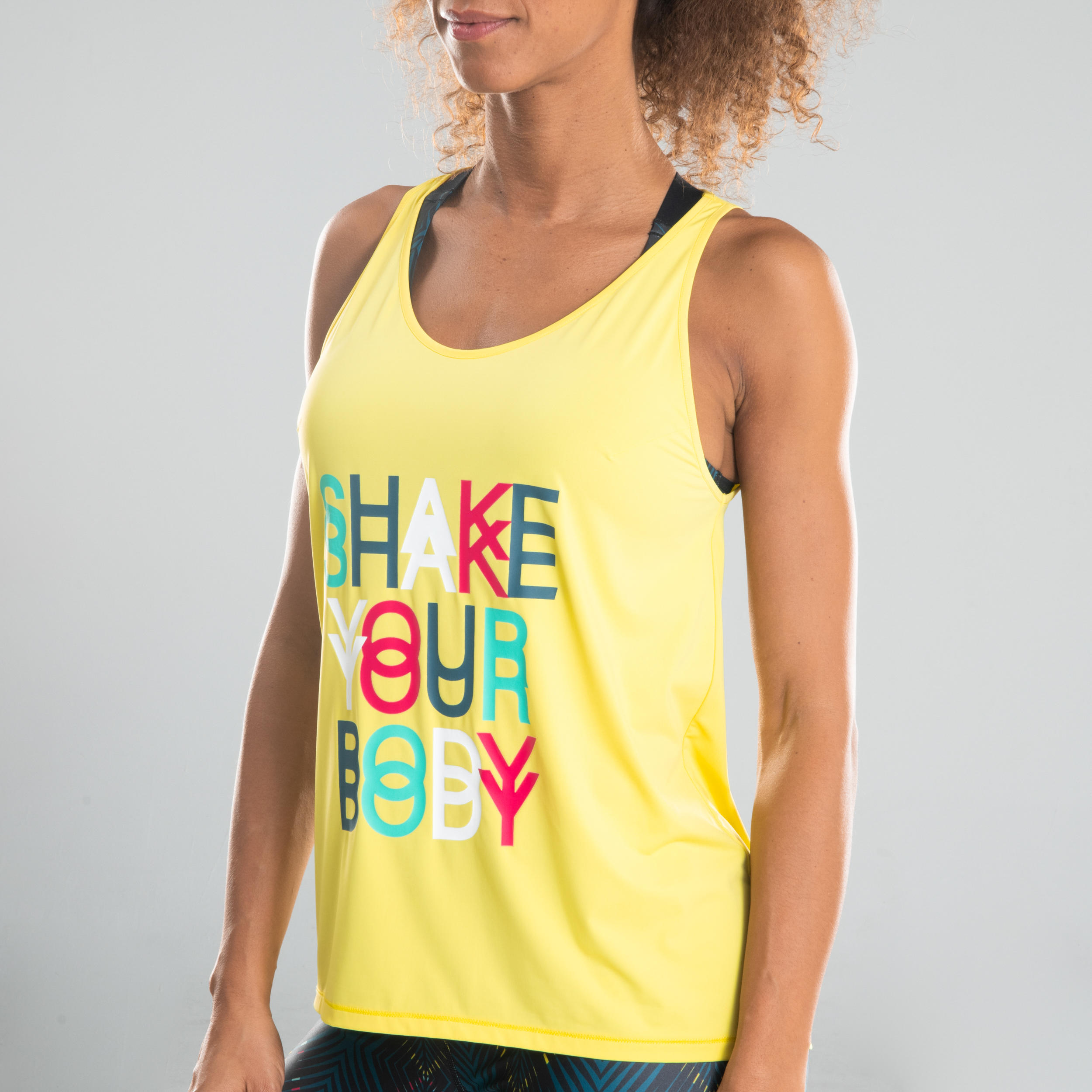 Women's Fitness Dance Tank Top - Yellow 7/14