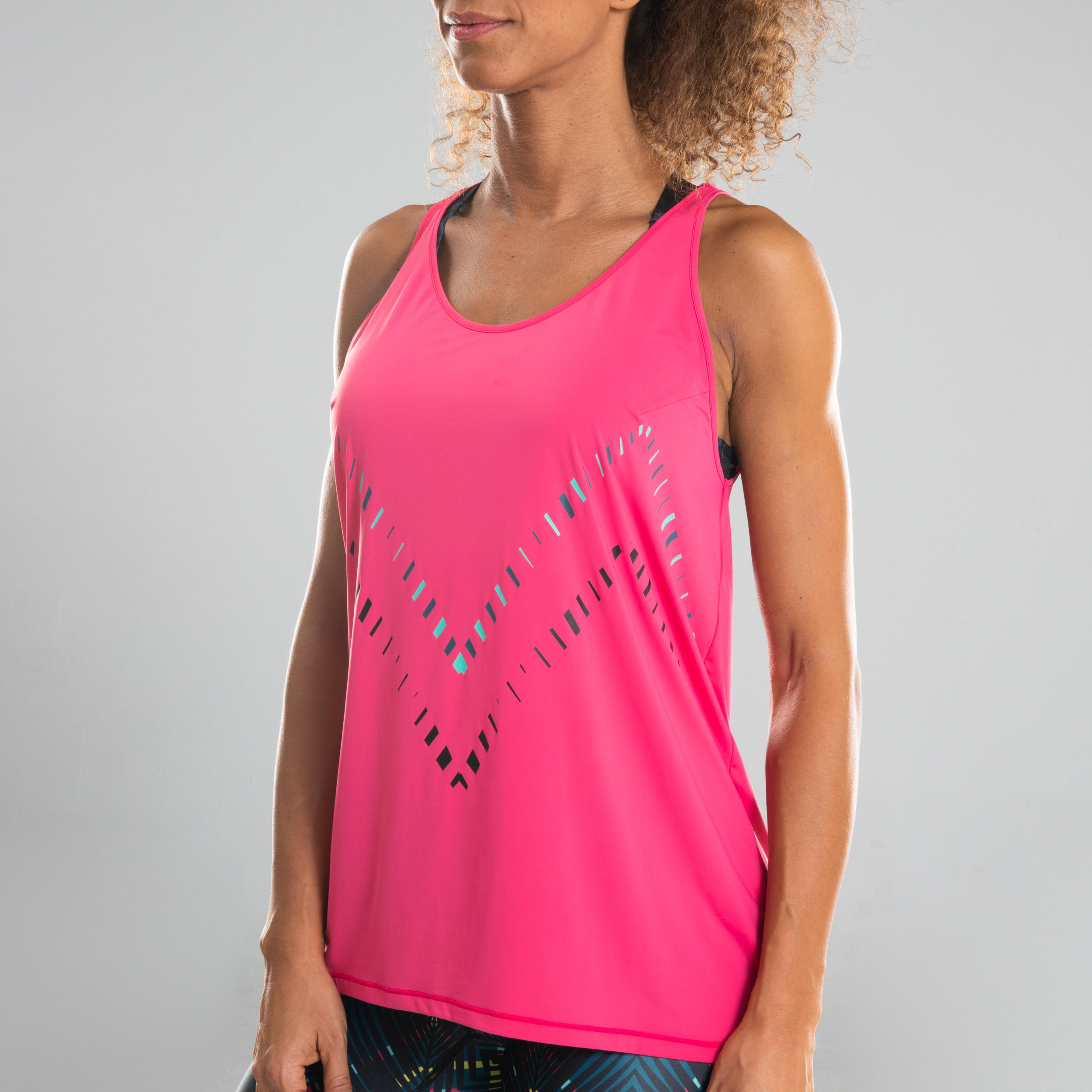 Women's Fitness Dance Tank Top - Pink 7/10