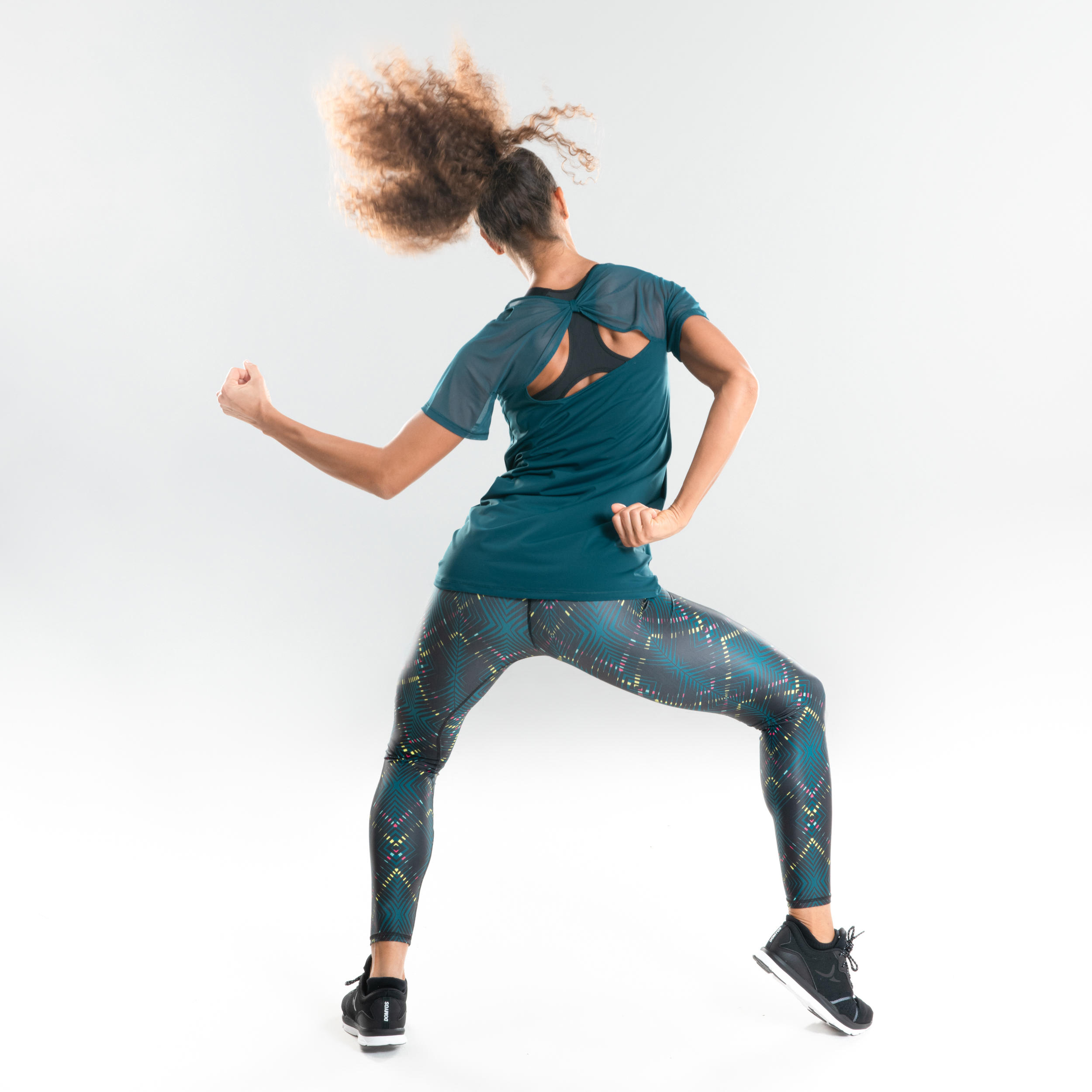 Women's Fitness Dance T-Shirt - Petrol Blue 4/9