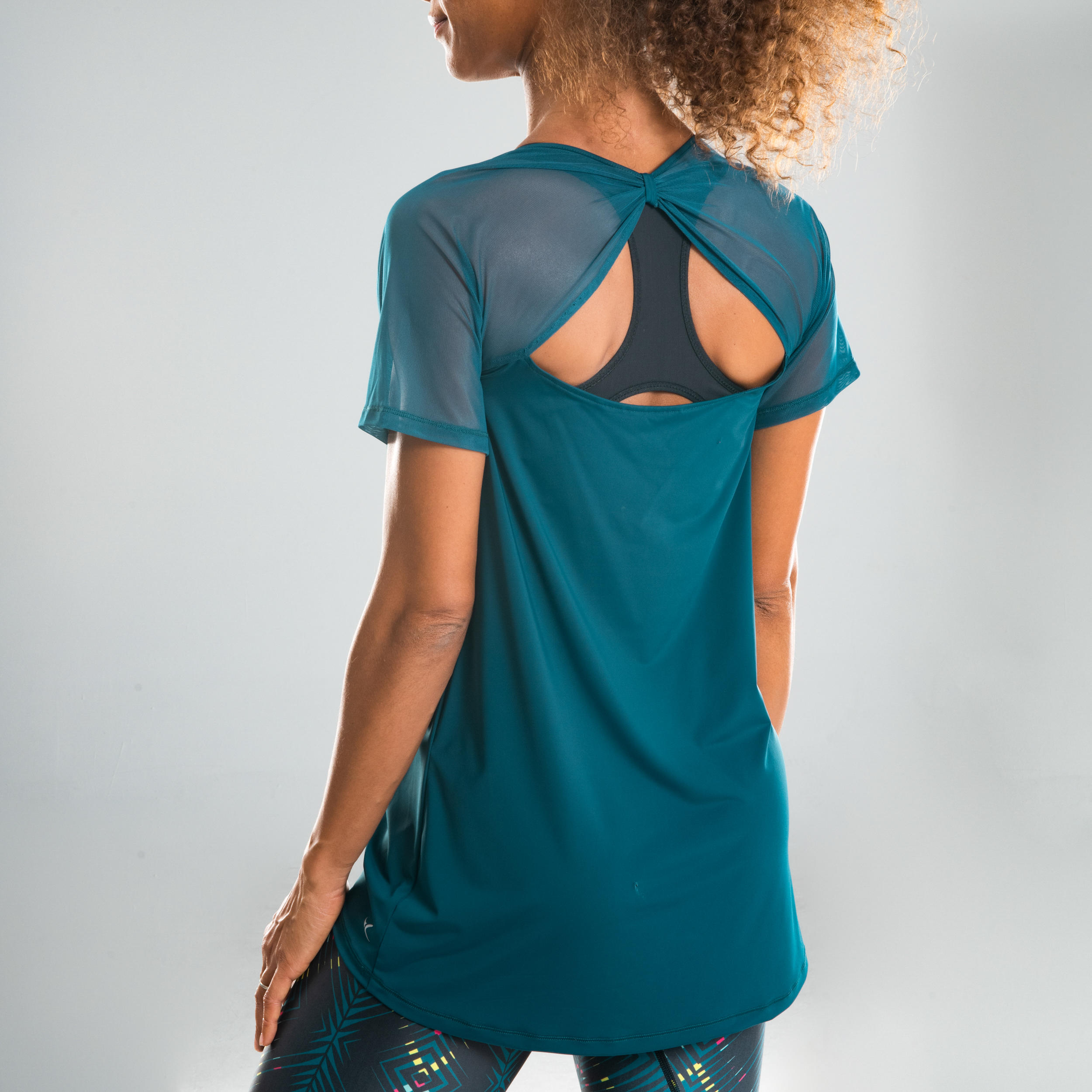 Women's Fitness Dance T-Shirt - Petrol Blue 3/9