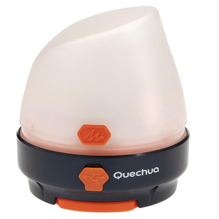 lampara camping quechua bl50 50 lumenes ipx4 dynamo y recargable usb