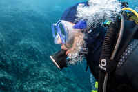 Diving regulator + octopus system + pressure gauge + SCD 500 DIN 300 bars bag pack