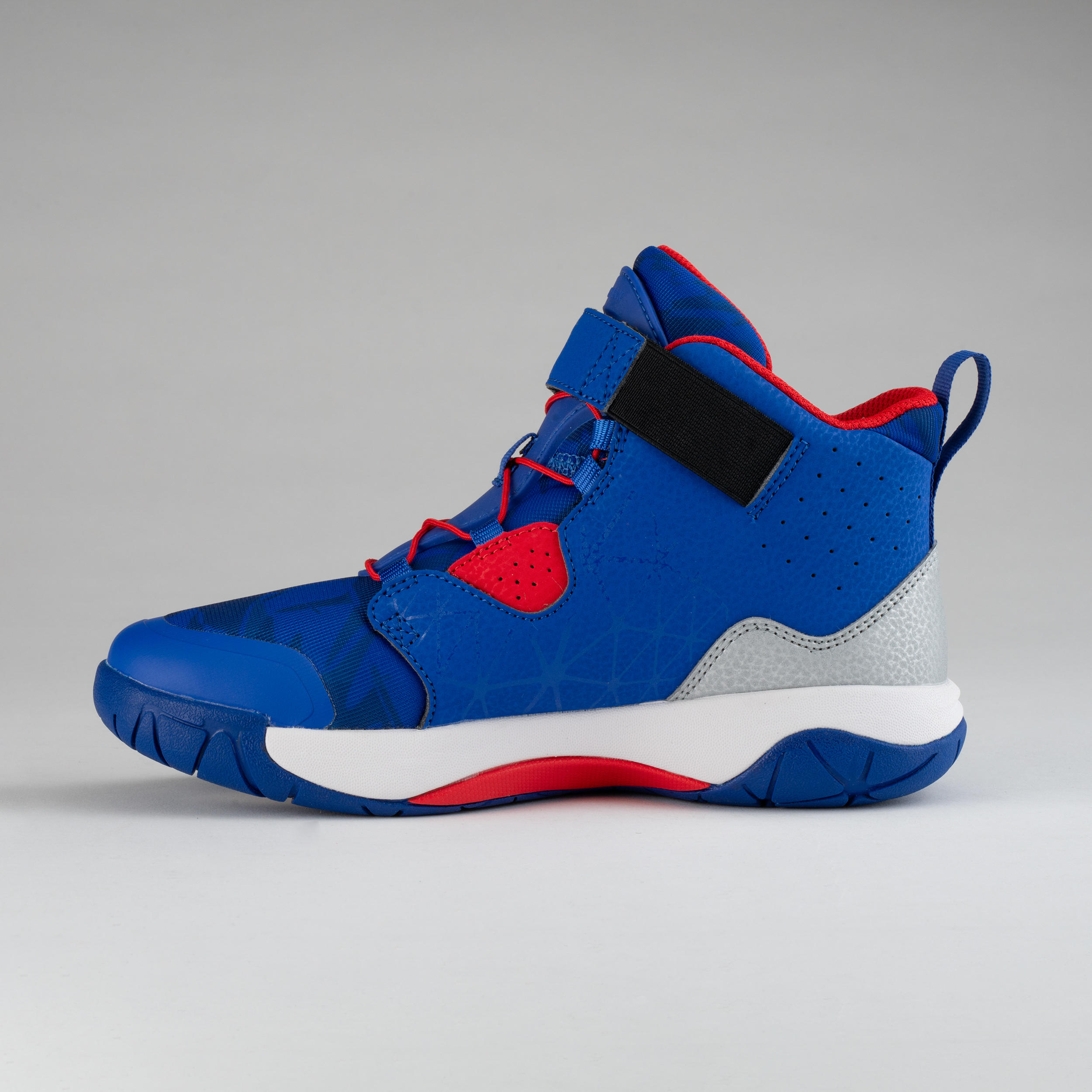 Boys'/Girls' Intermediate Basketball Shoes - Blue/Red Spider Lace 2/9