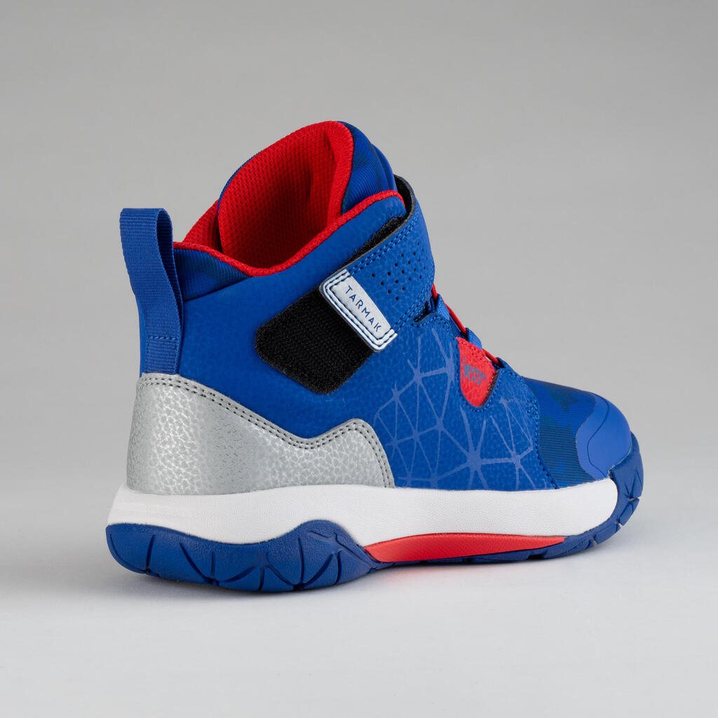 Boys'/Girls' Intermediate Basketball Shoes - Blue/Red Spider Lace