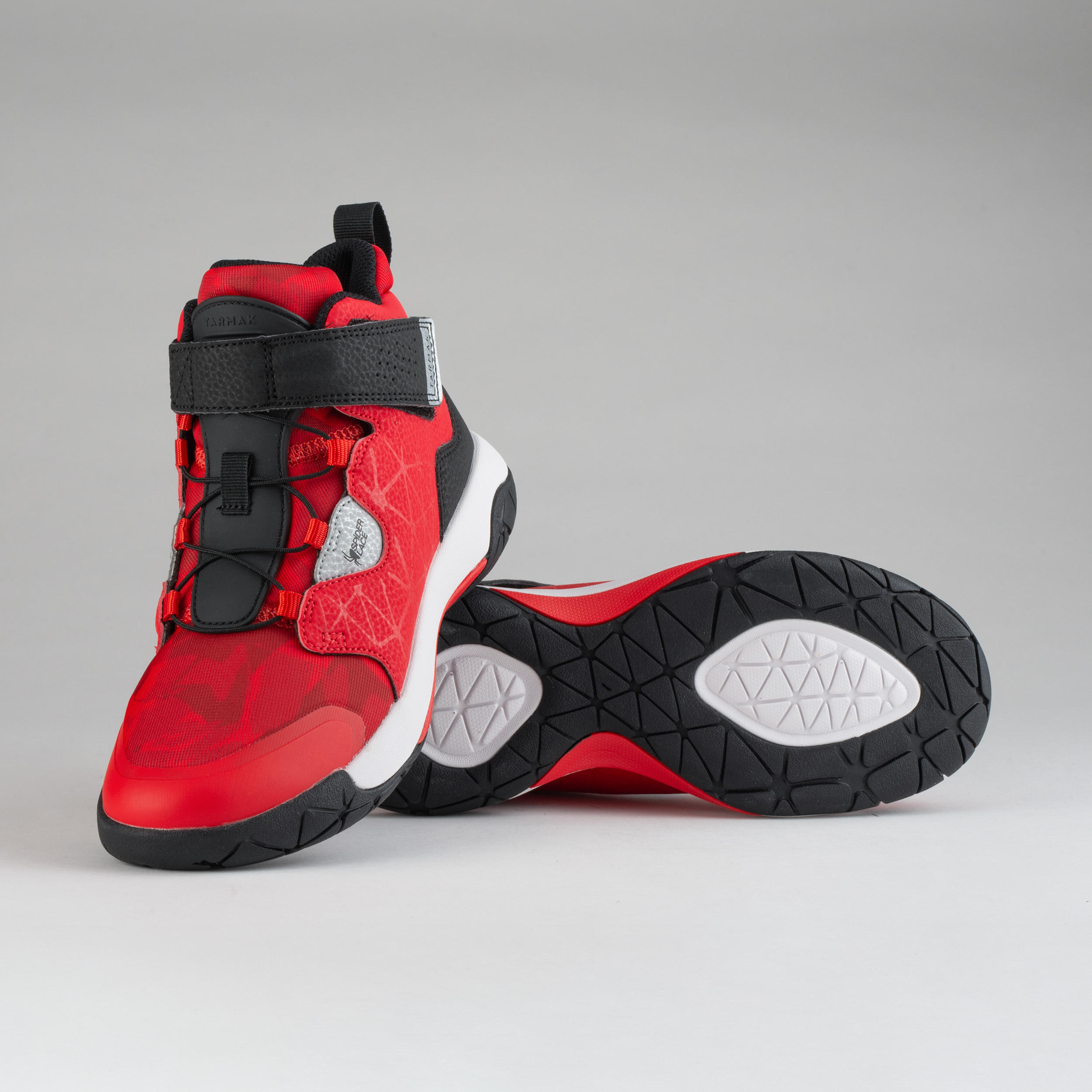 red and black youth basketball shoes