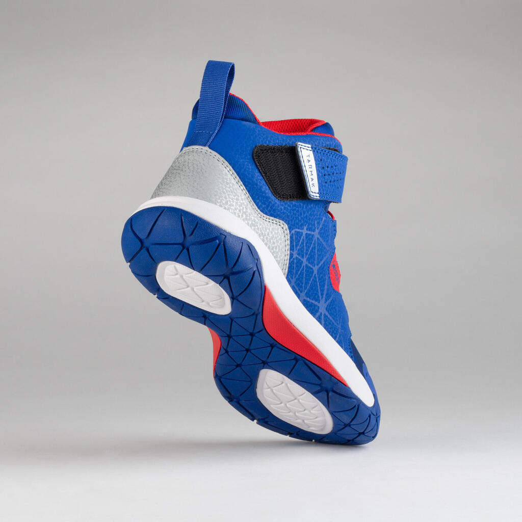 Boys'/Girls' Intermediate Basketball Shoes - Blue/Red Spider Lace