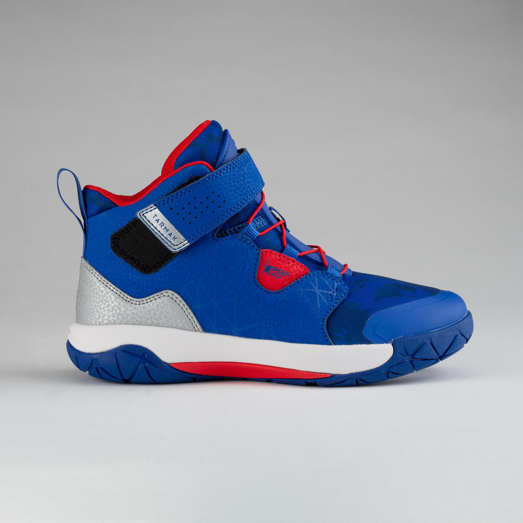 Boys'/Girls' Intermediate Basketball Shoes - Blue/Red Spider Lace