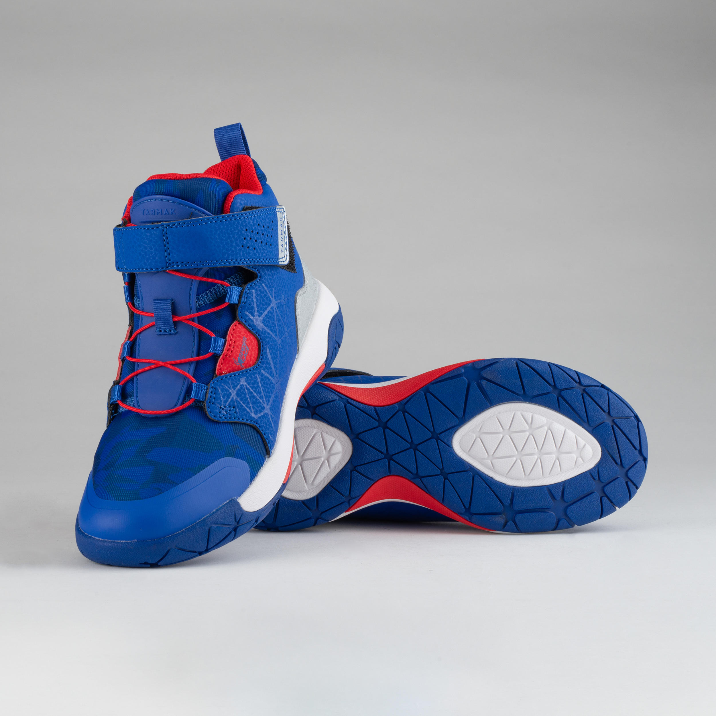 Boys'/Girls' Intermediate Basketball Shoes - Blue/Red Spider Lace 8/9