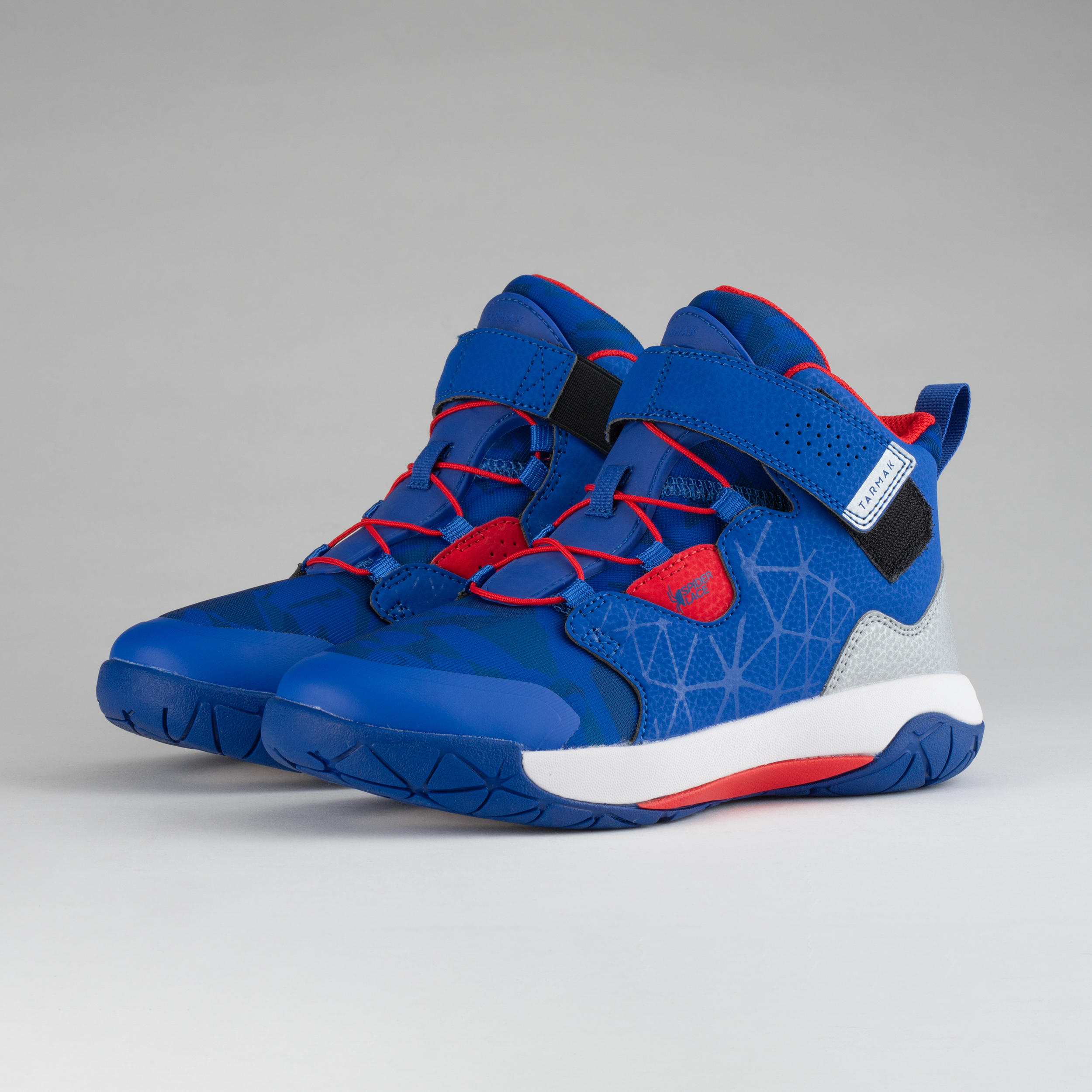 Boys'/Girls' Intermediate Basketball Shoes - Blue/Red Spider Lace 7/9