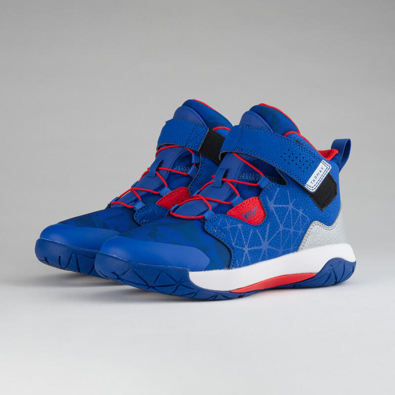 Boys'/Girls' Intermediate Basketball Shoes - Blue/Red Spider Lace