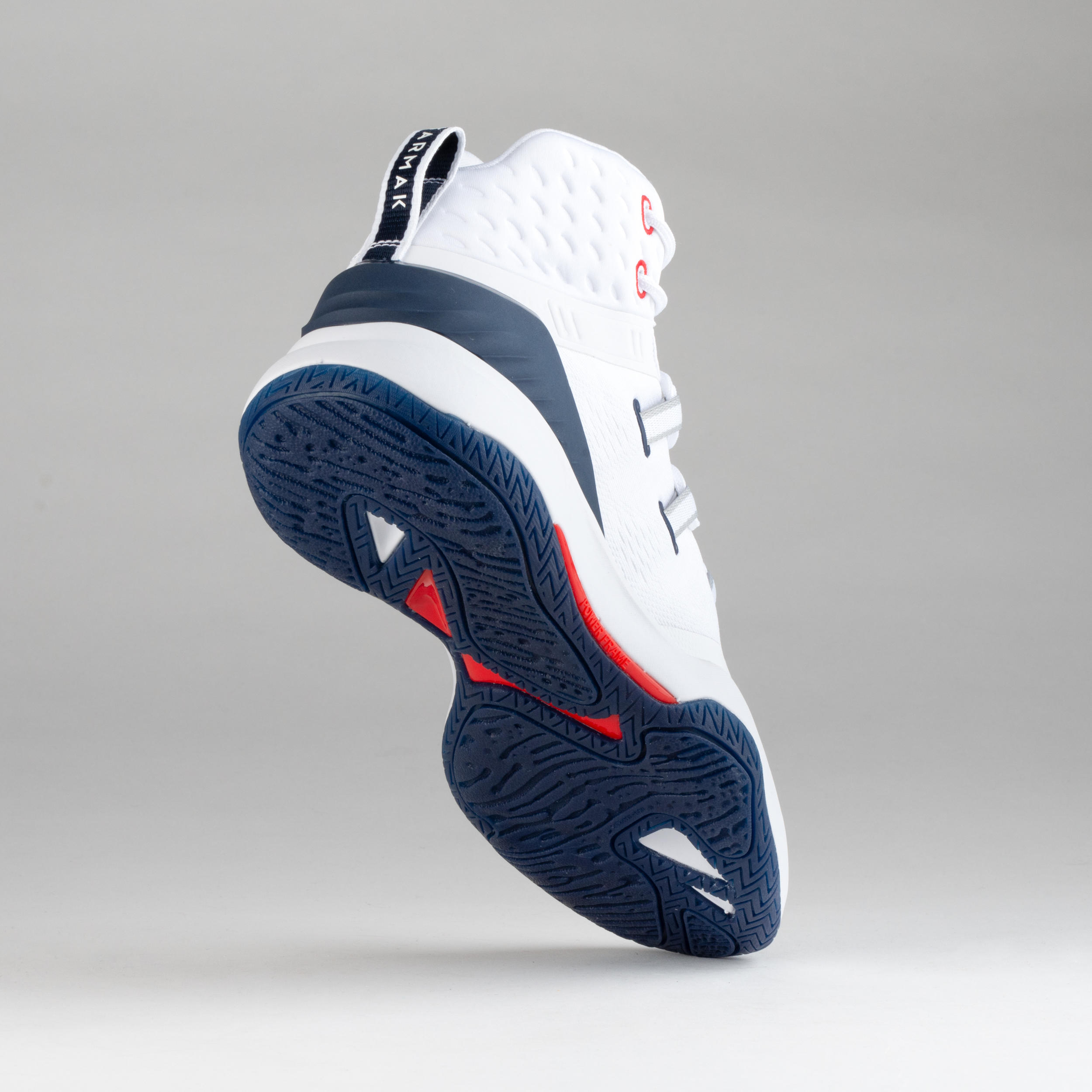 Men's High-Rise Basketball Shoes SC500 - White/White 5/17