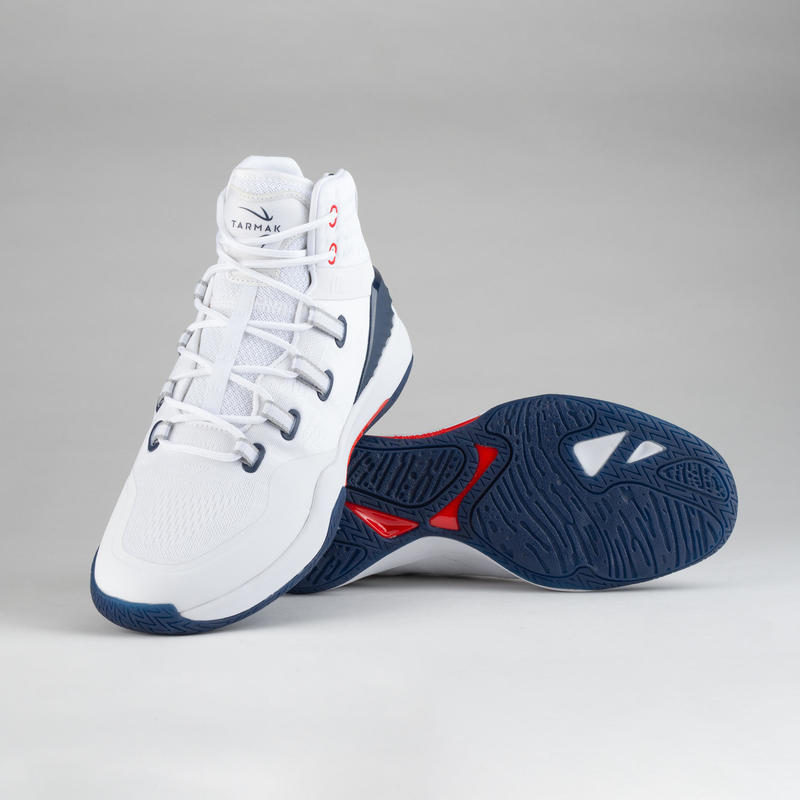 Men's High-Rise Basketball Shoes SC500 - White/White - Decathlon