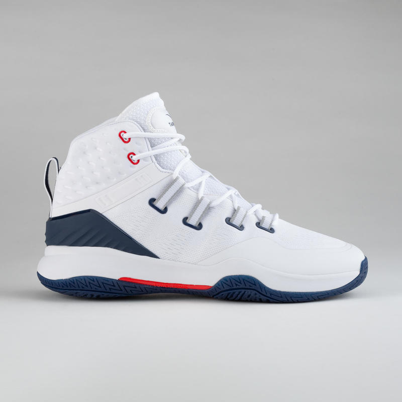 Men's HighRise Basketball Shoes SC500 White/White Decathlon