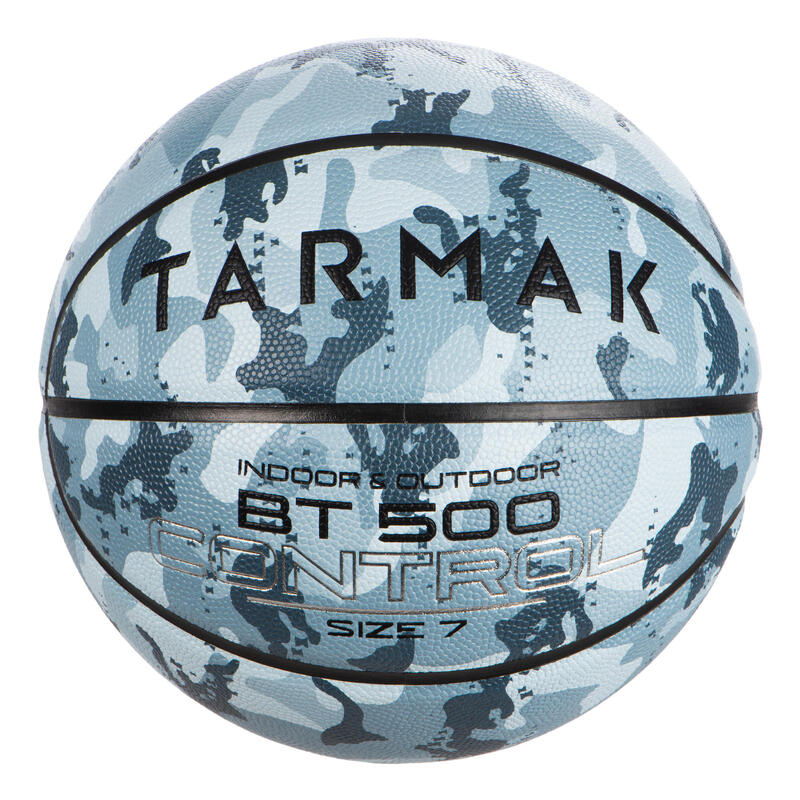 Boys'/Men's Size 7 (from 13 Years) Basketball BT500 - Camo/Ice Blue.