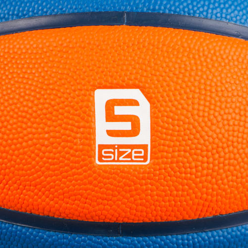 taille 5 ballon de basket wizzy orange bleu