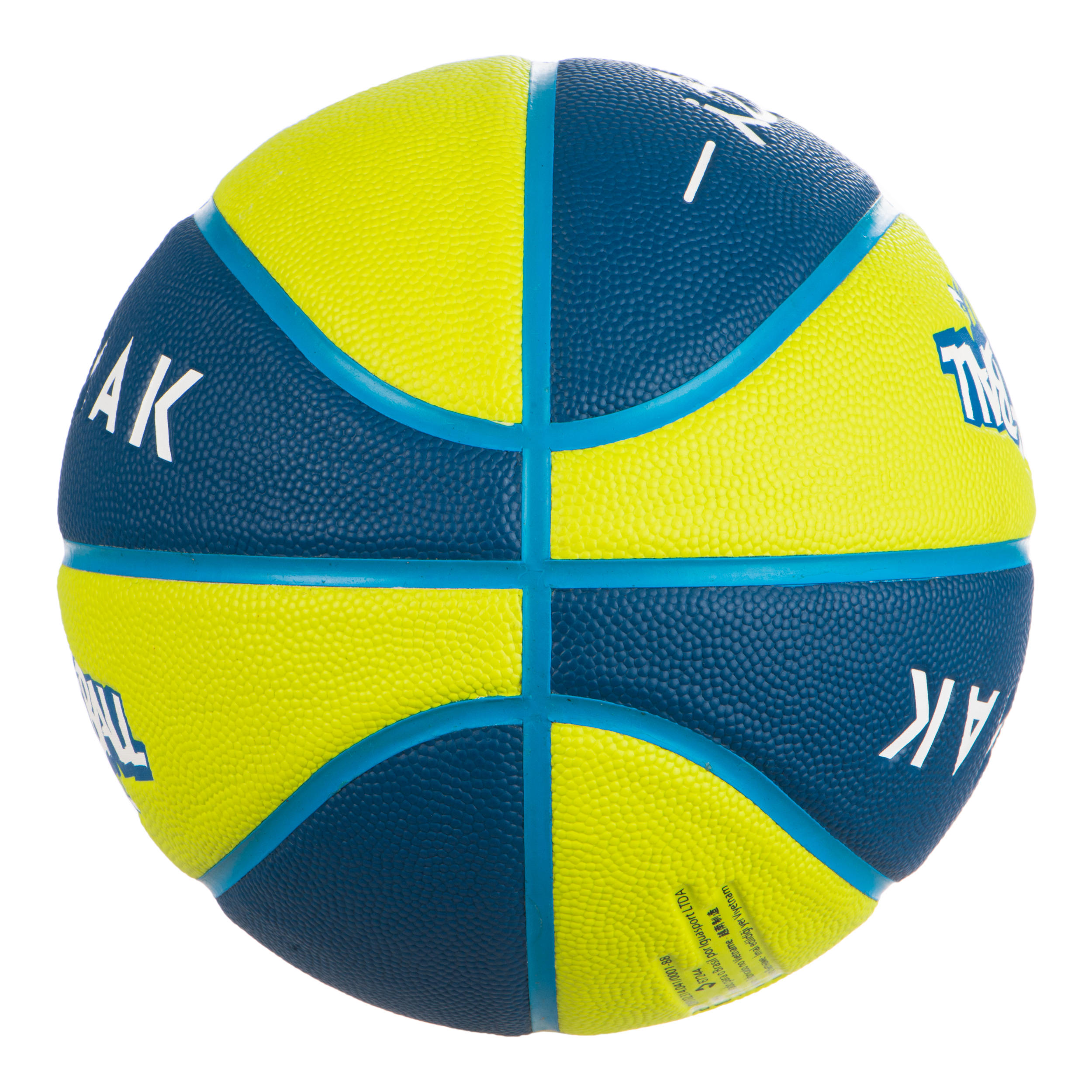 Kids' Size 5 (Up to 10 Years) Basketball Wizzy - Blue/Green. 3/5
