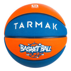 Ballon de basket enfant Wizzy basketball bleu orange taille 5 jusqu'a 10 ans.