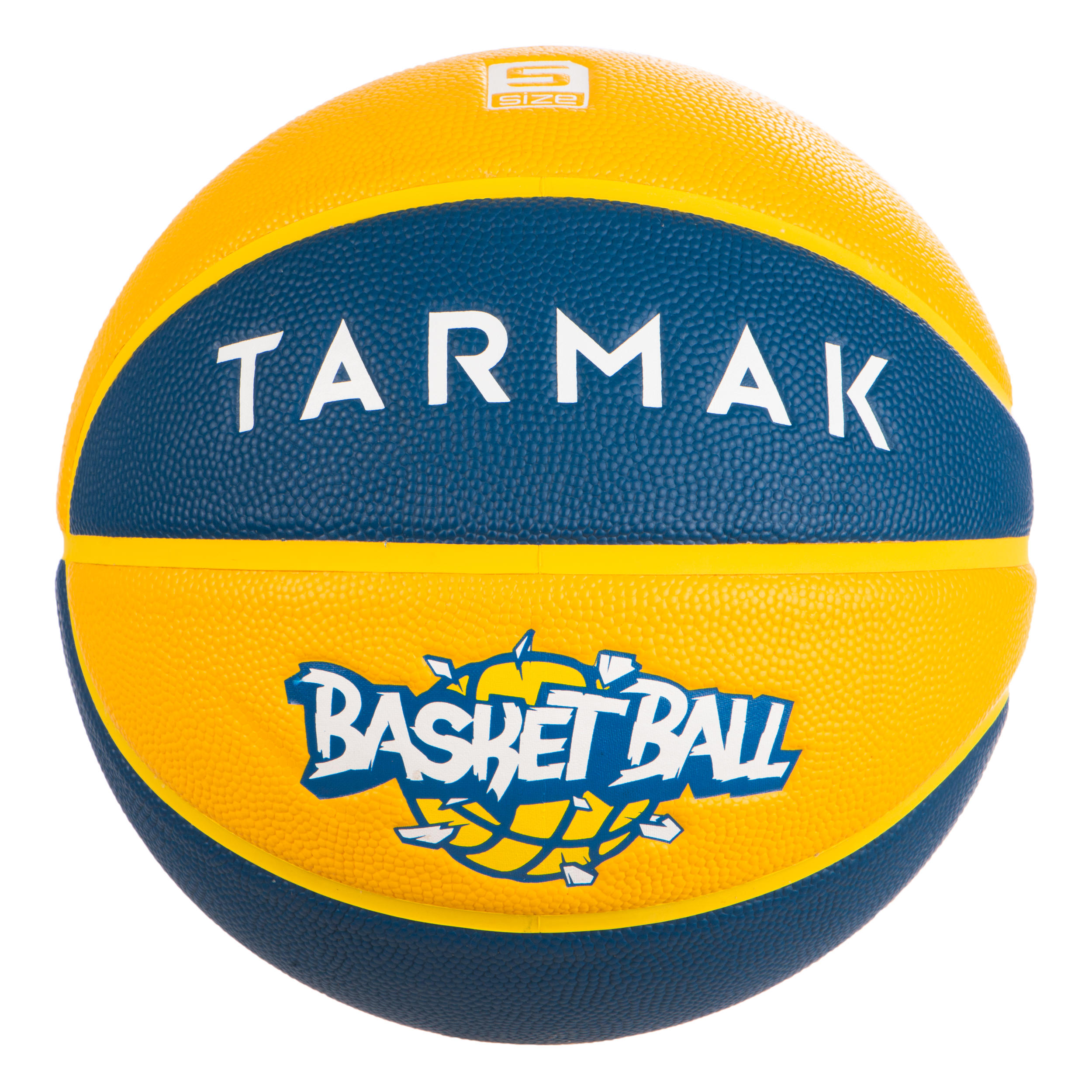 Wizzy Kids' Size 5 Basketball Blue/Yellow. Lighter. Decathlon