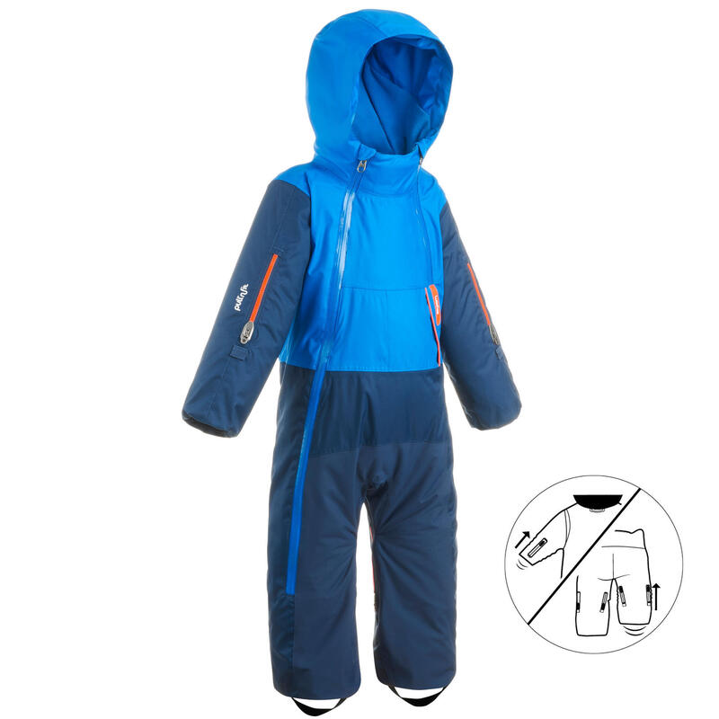 Combinaison ski bébé chaude et imperméable - XWARM PULL'N FIT bleue