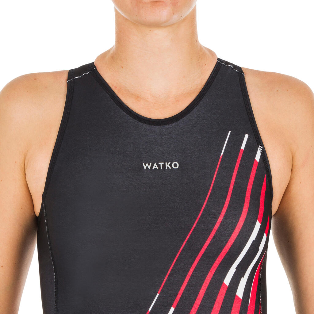 WOMEN'S ONE-PIECE SWIMSUIT WATER POLO ROCKY BLUE GREEN