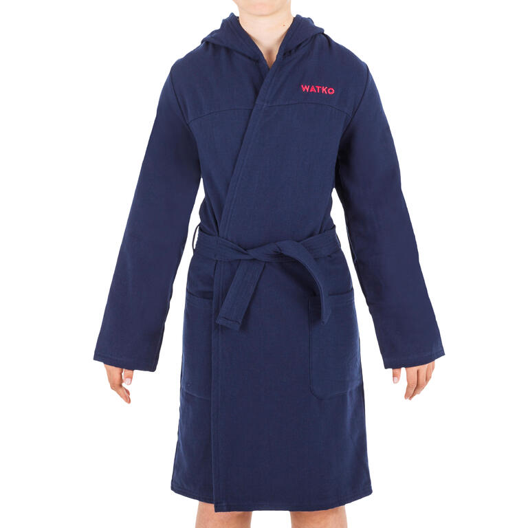 Kids Organic Cotton Bathrobe Navy Blue