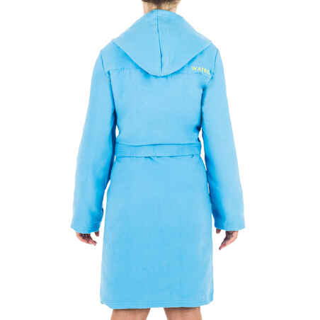 Kids' Compact Microfibre Pool Bathrobe - Light Blue