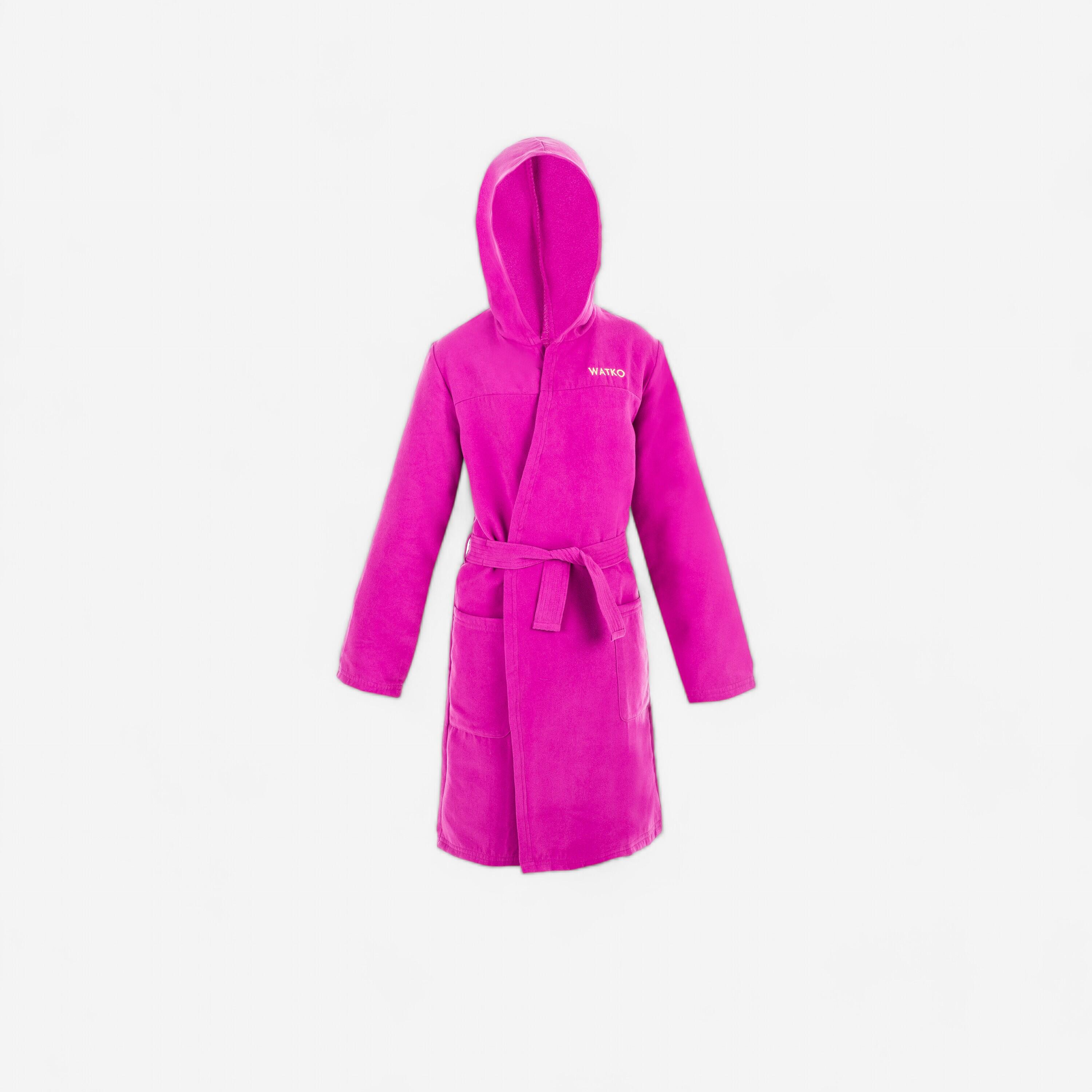 Kids' Compact Microfibre Pool Bathrobe with Hood WATKO Decathlon