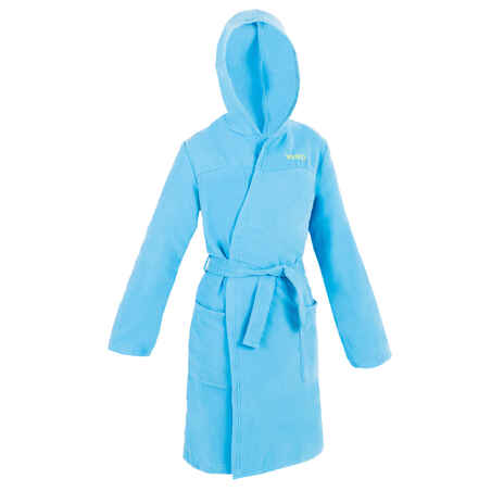 Peignoir de bain enfant microfibre compact bleu clair