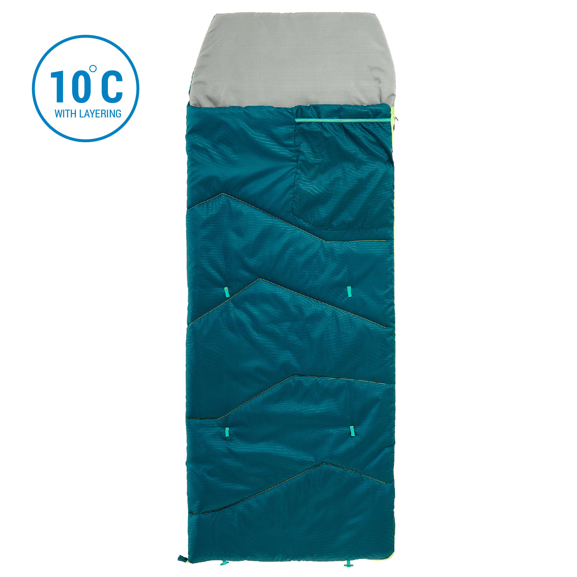 Kids’ Camping Sleeping Bag - MH 100 Blue - QUECHUA