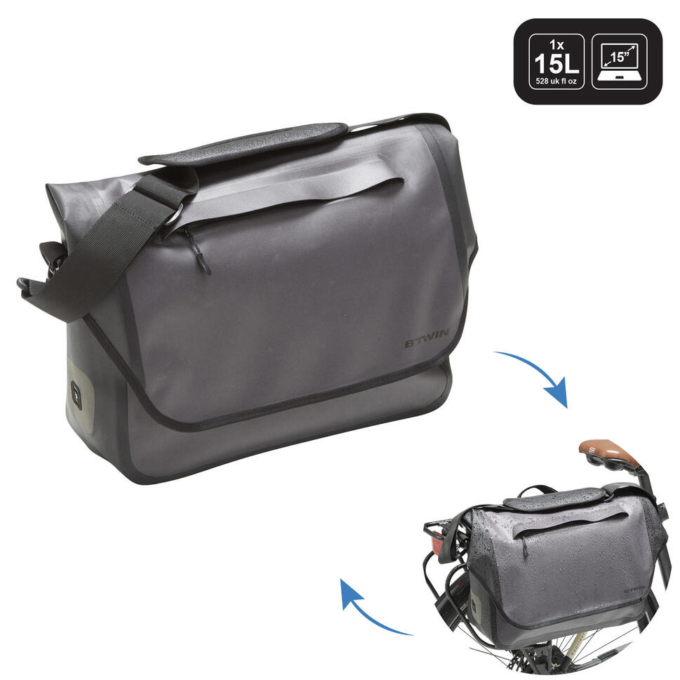 Bike Messenger Bag 900 1X15L ELOPS Decathlon