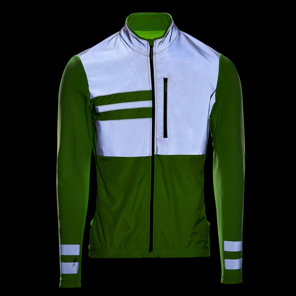 Chaqueta rompevientos ciclismo RC500 hombre	triban - reflectiva