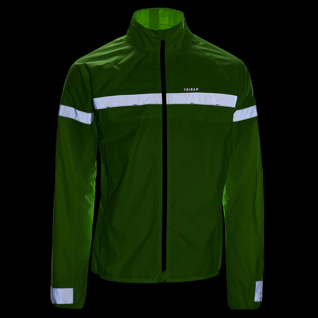 CHAQUETA IMPERMEABLE DE CICLISMO RUTA HOMBRE RC120 REFLECTANTE