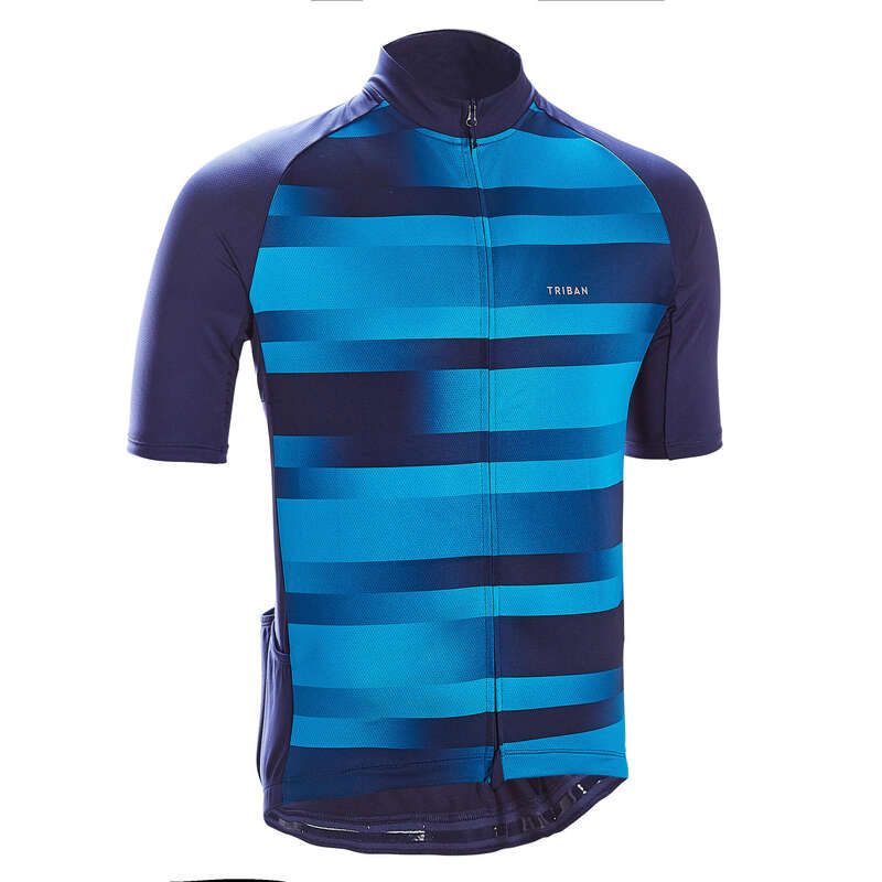 MEN WARM WEATHER ROAD CYCLING APPAREL Cycling - Cycling Jersey RC100 - Navy TRIBAN - Cycling