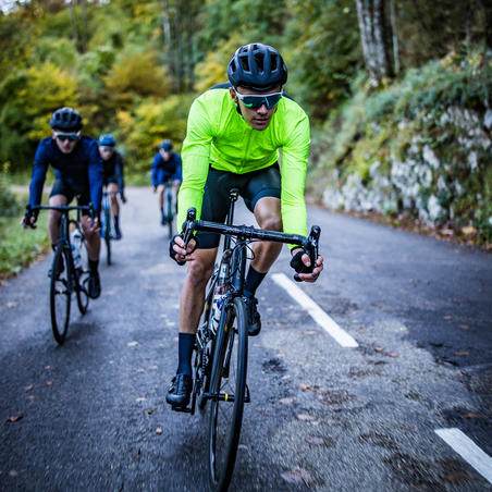 COUPE-VENT VELO ROUTE MANCHES LONGUES HOMME - RACER ULTRA-LIGHT  JAUNE