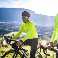 COUPE-VENT VELO ROUTE MANCHES LONGUES HOMME - RACER ULTRA-LIGHT  JAUNE