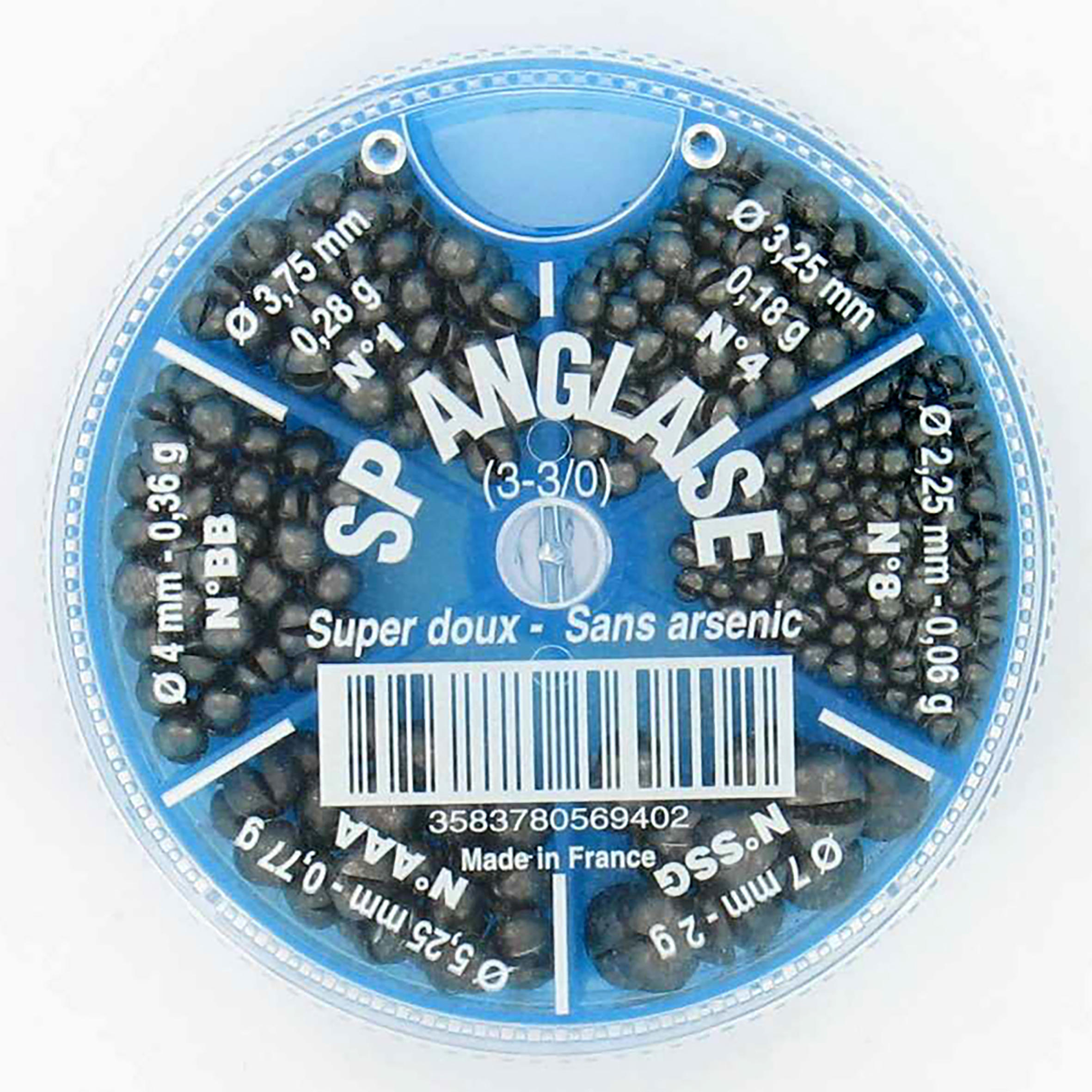Boîte De Plombs Anglais Ragot - 6 Cases - Poids 0.06g à 0.78g - Pour Pêche Sportive