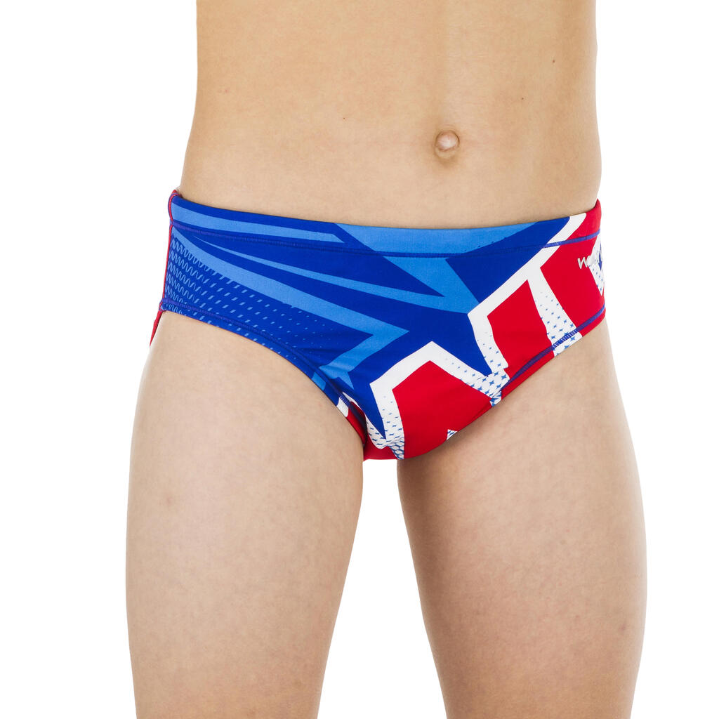 BOYS' WATER POLO SWIM BRIEFS - SPACE BLUE